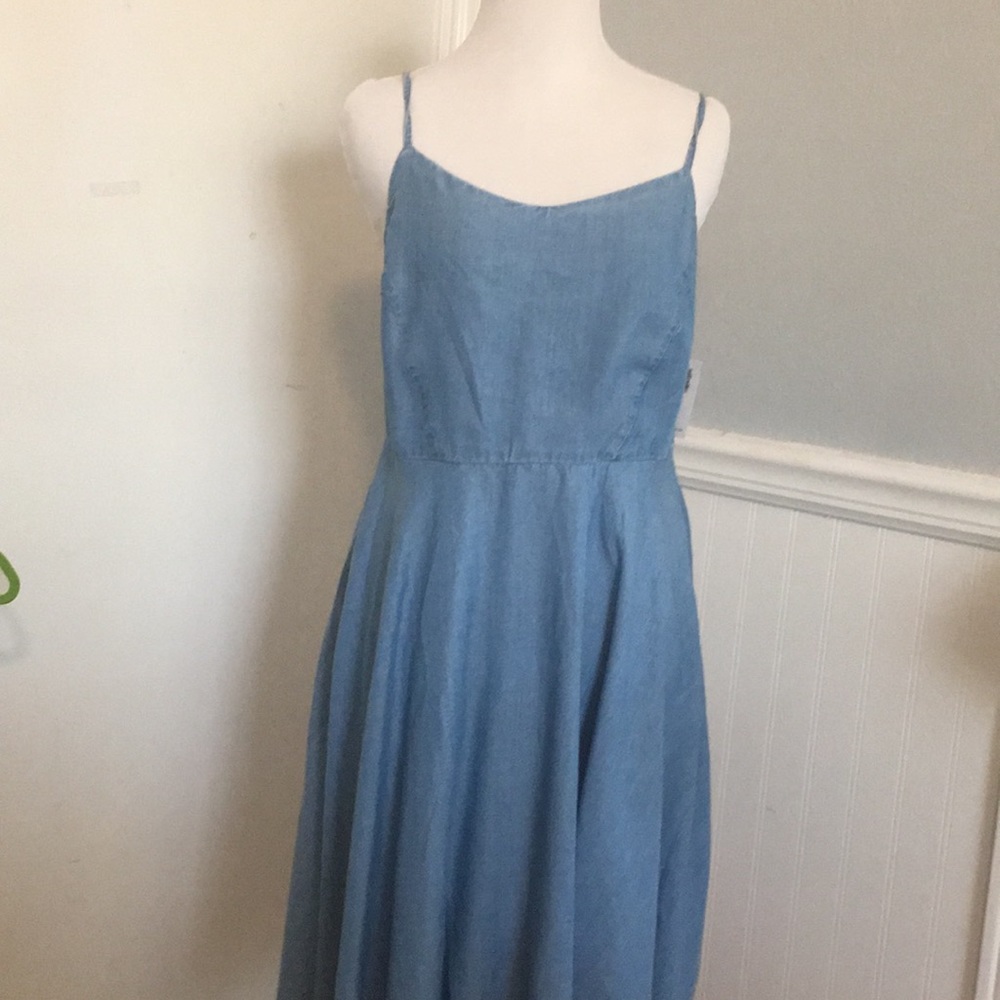 Denim  looking dress. Never worn. New with tags.